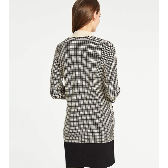 nine west plaid sweater coatigan